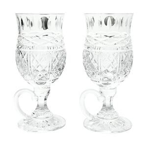 Waterford “Book of Kells” Pair of Crystal Irish Coffee Mugs 6 1/2” 8oz w/Box